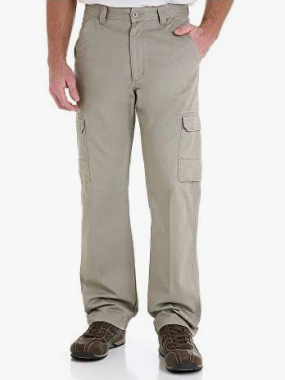NWT Wrangler Relaxed Fit Cargo Pants Men's 46x32 Burlap Beige